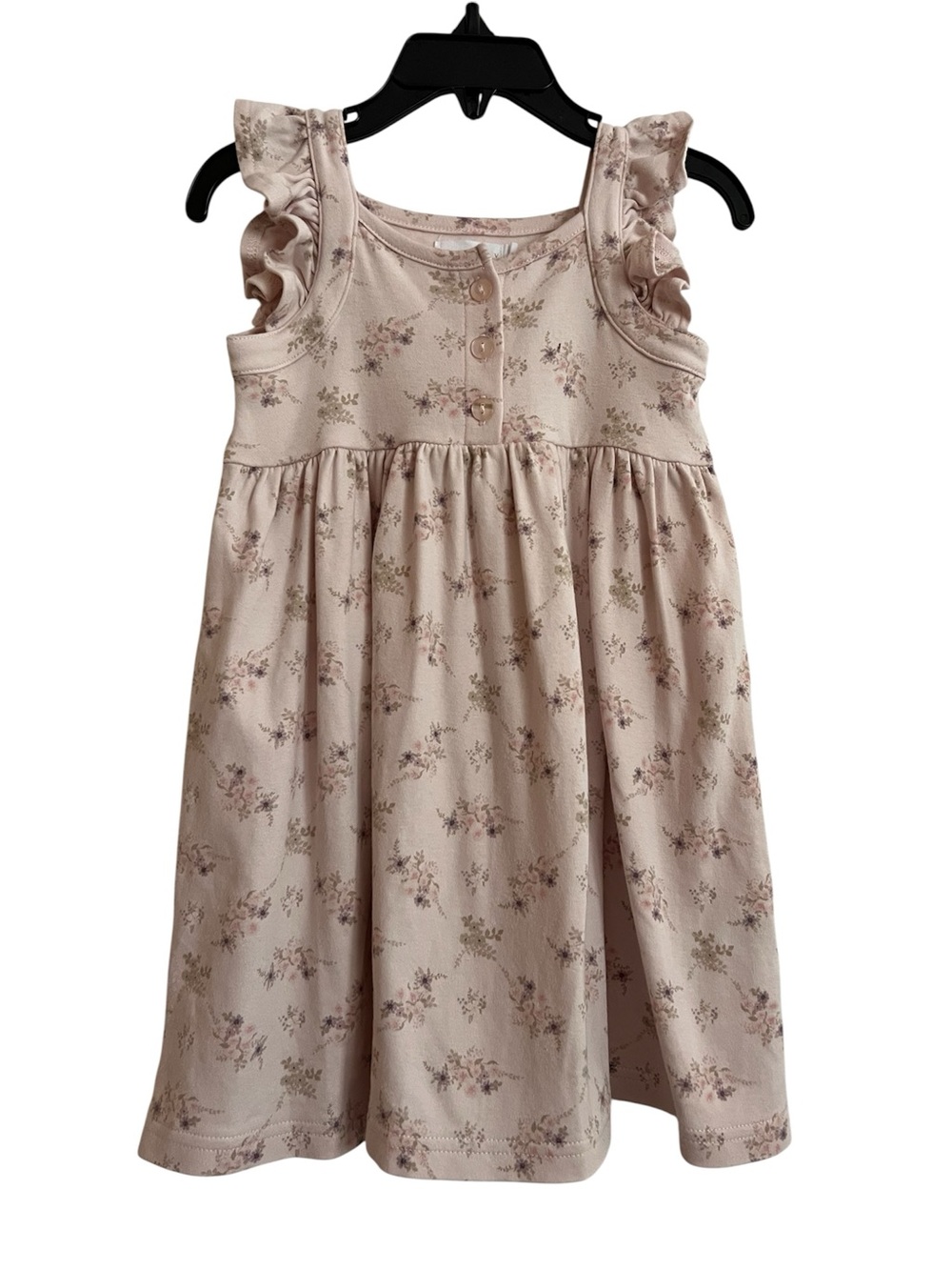 Jamie Kay Beige Floral Ruffle Tank Dress